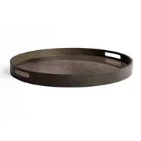 Aged Round Mirror Tray